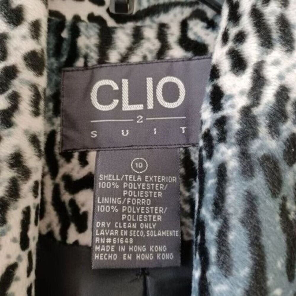 Retro Pinup Coat Jacket Clio 2 Sz 10 Velour Animal Print Open Evening Formal - Picture 5 of 11